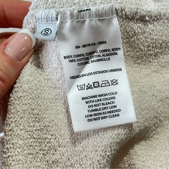 t.la french terry puff sleeve button front cream small - Picture 12 of 13